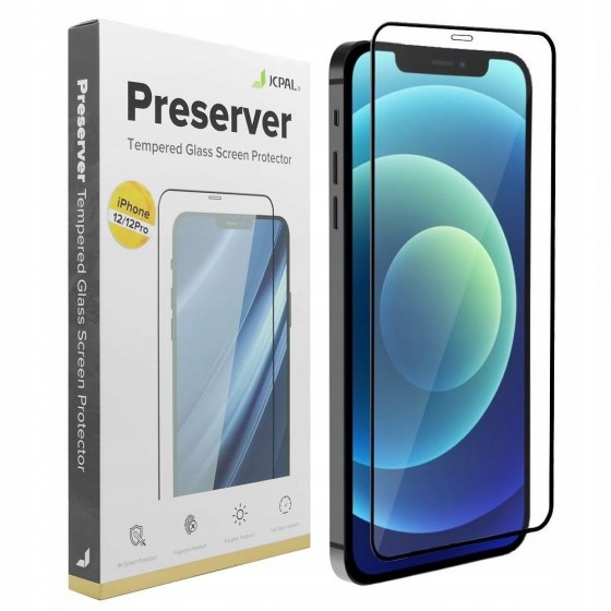 JCPAL Preserver Glass (czarna ramka) iPhone 12/12 Pro